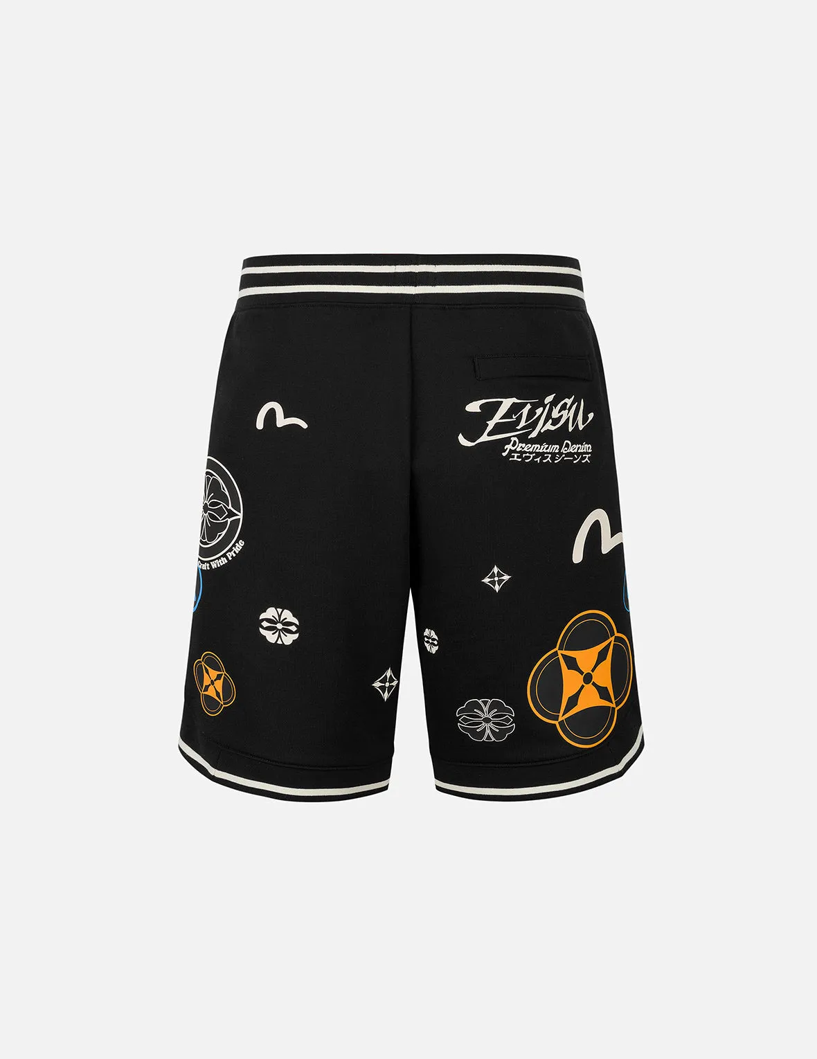Allover Logo Print Fashion Fit Sweatshorts sold by Evisu