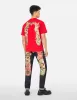 Soaring Snake Daicock Print Relax Fit T-shirt - Red sold by Evisu