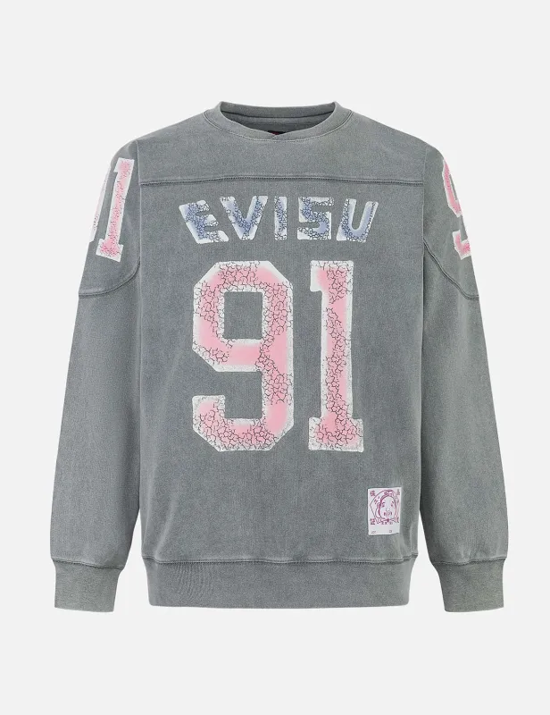 Logo and "91" Print Regular Fit Long-Sleeve T-shirt made by Evisu
