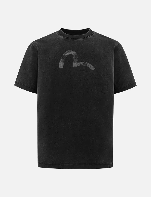 Hand-Drawn Seagull Print Relax Fit T-Shirt sold by Evisu