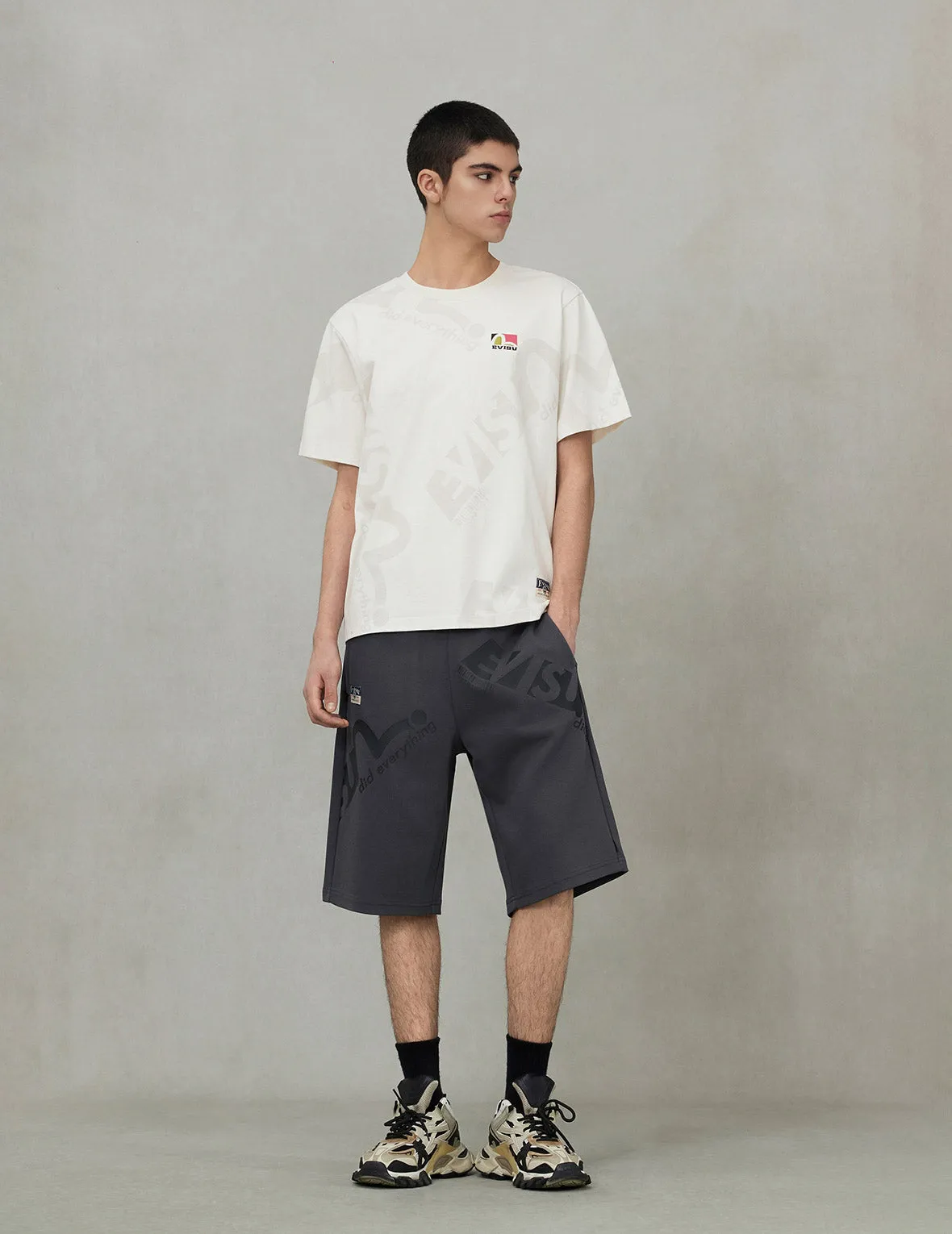 Allover Logo and Seagull Print Regular Fit T-Shirt sold by Evisu product image thumbnail 5