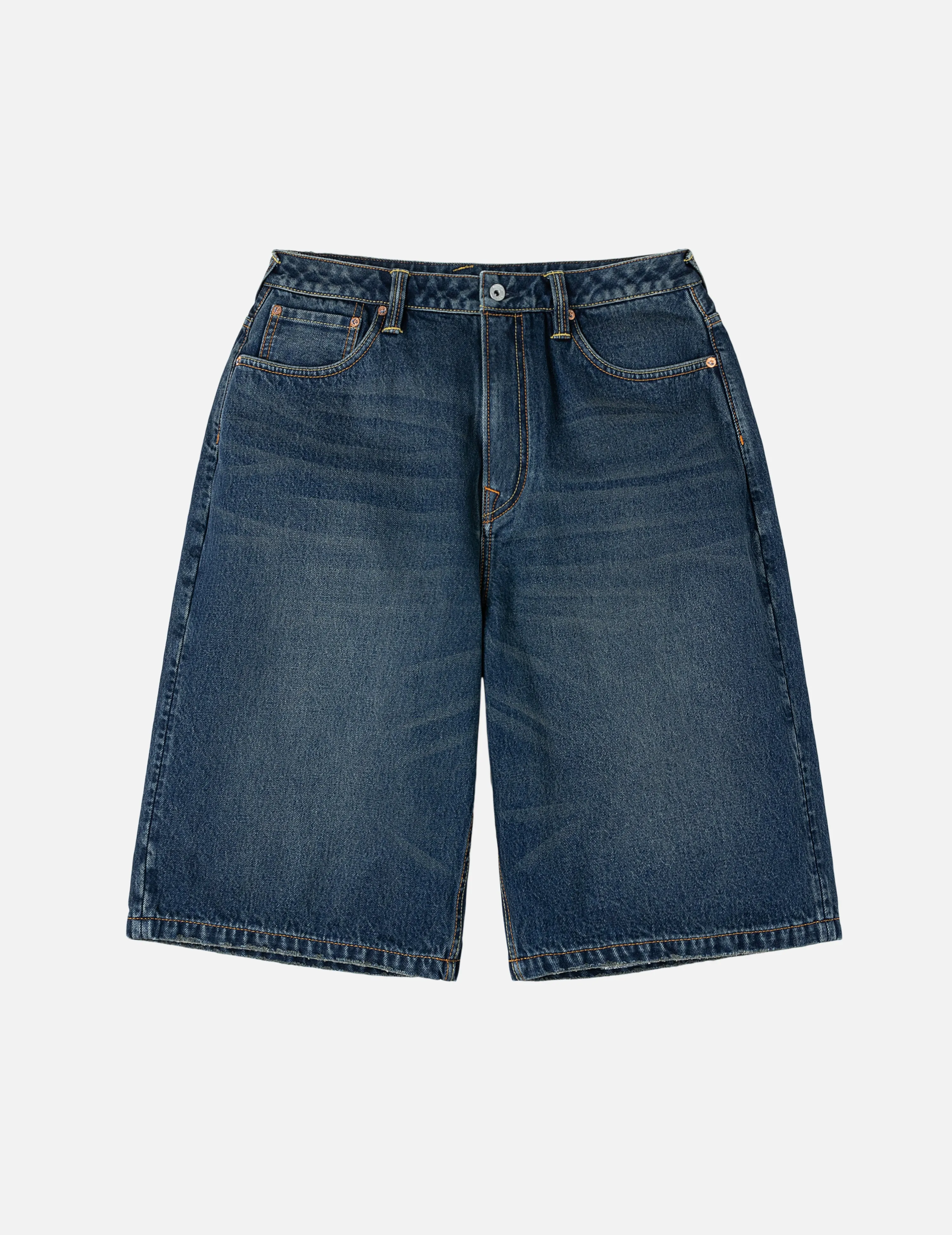 Seagull Embroidery Regular Fit Washed Denim Shorts sold by Evisu product image thumbnail 4