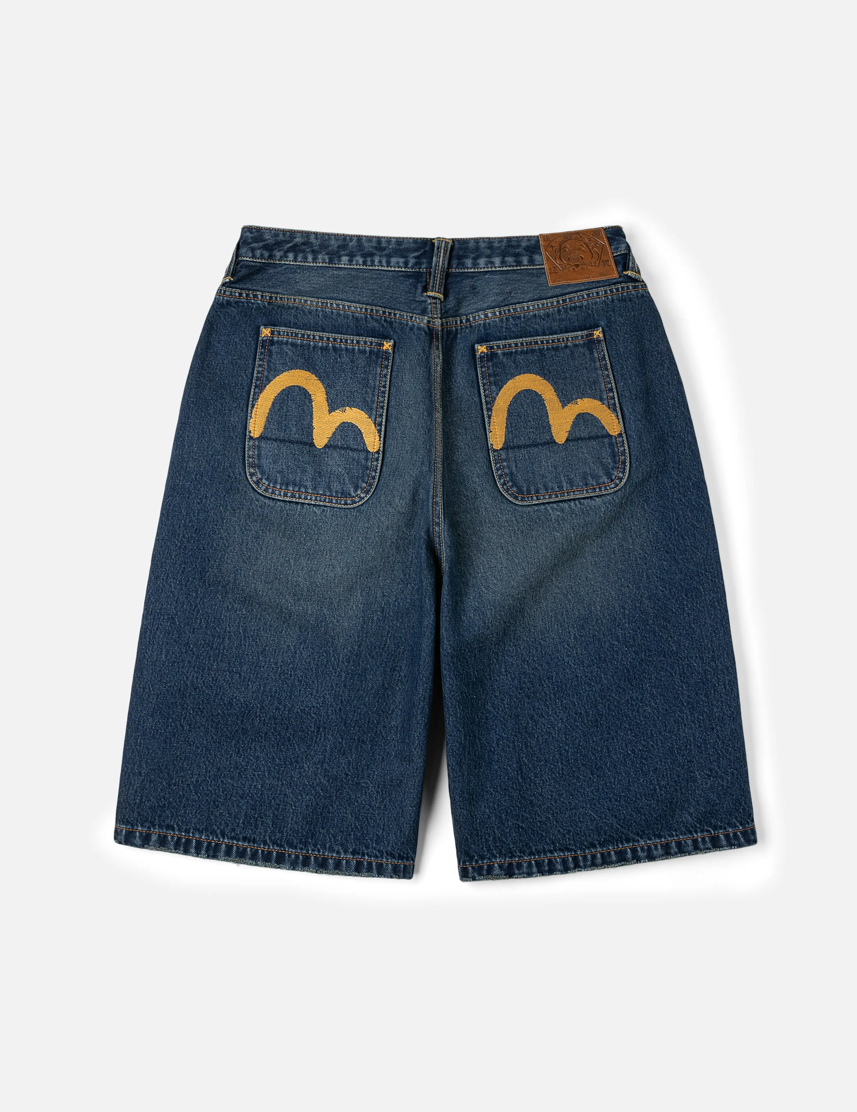 Seagull Embroidery Regular Fit Washed Denim Shorts sold by Evisu product image thumbnail 3