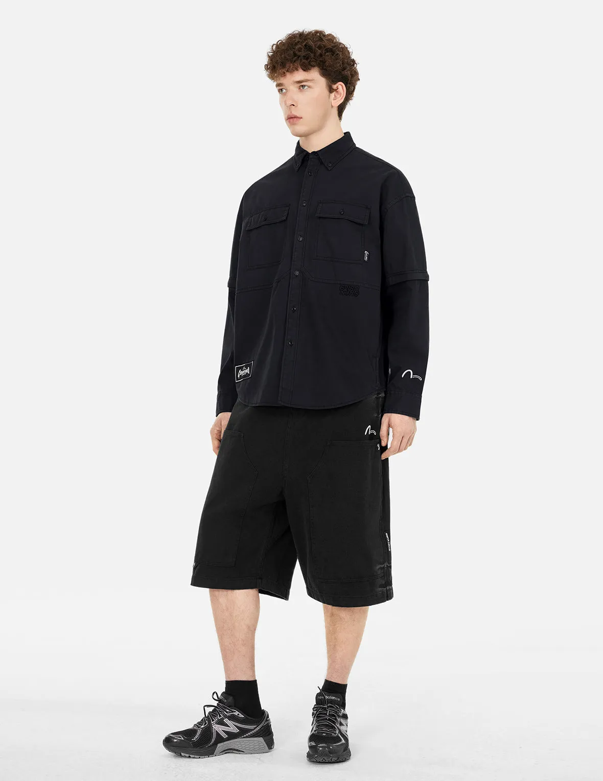 Pigment Dyed Heavy Washed Fashion Fit Skateboard Shorts sold by Evisu product image thumbnail 3