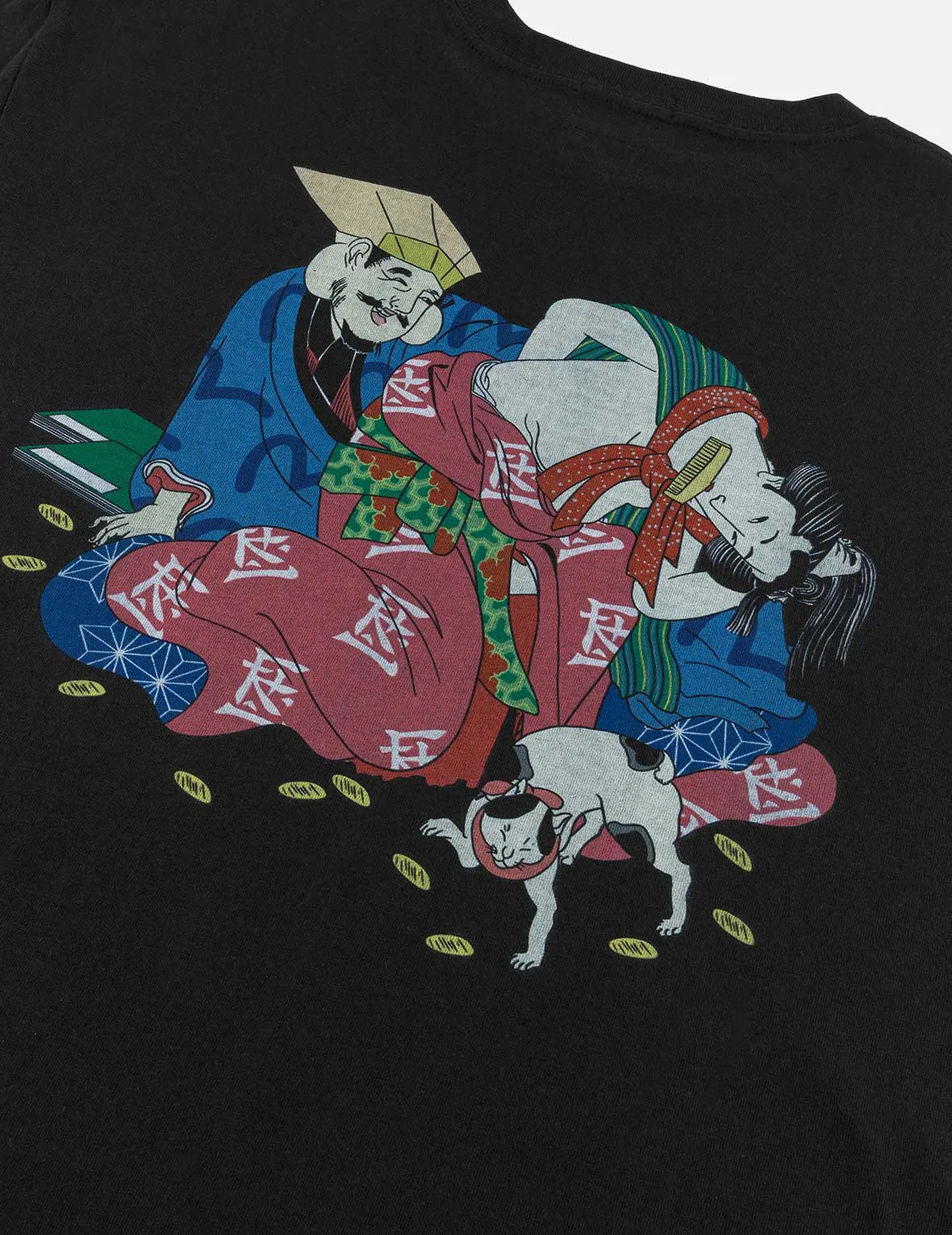 EVISU X F-LAGSTUF-F Shuga and Koban Coin Seagull Print Regular Fit T-shirt - Black sold by Evisu product image thumbnail 3