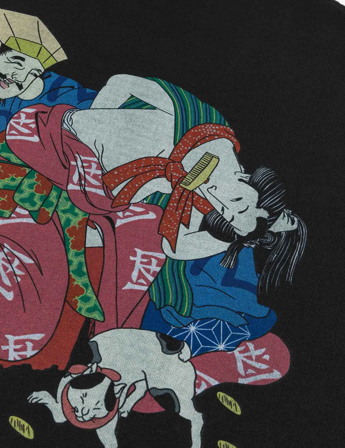 EVISU X F-LAGSTUF-F Shuga and Koban Coin Seagull Print Regular Fit T-shirt - Black sold by Evisu product image thumbnail 4