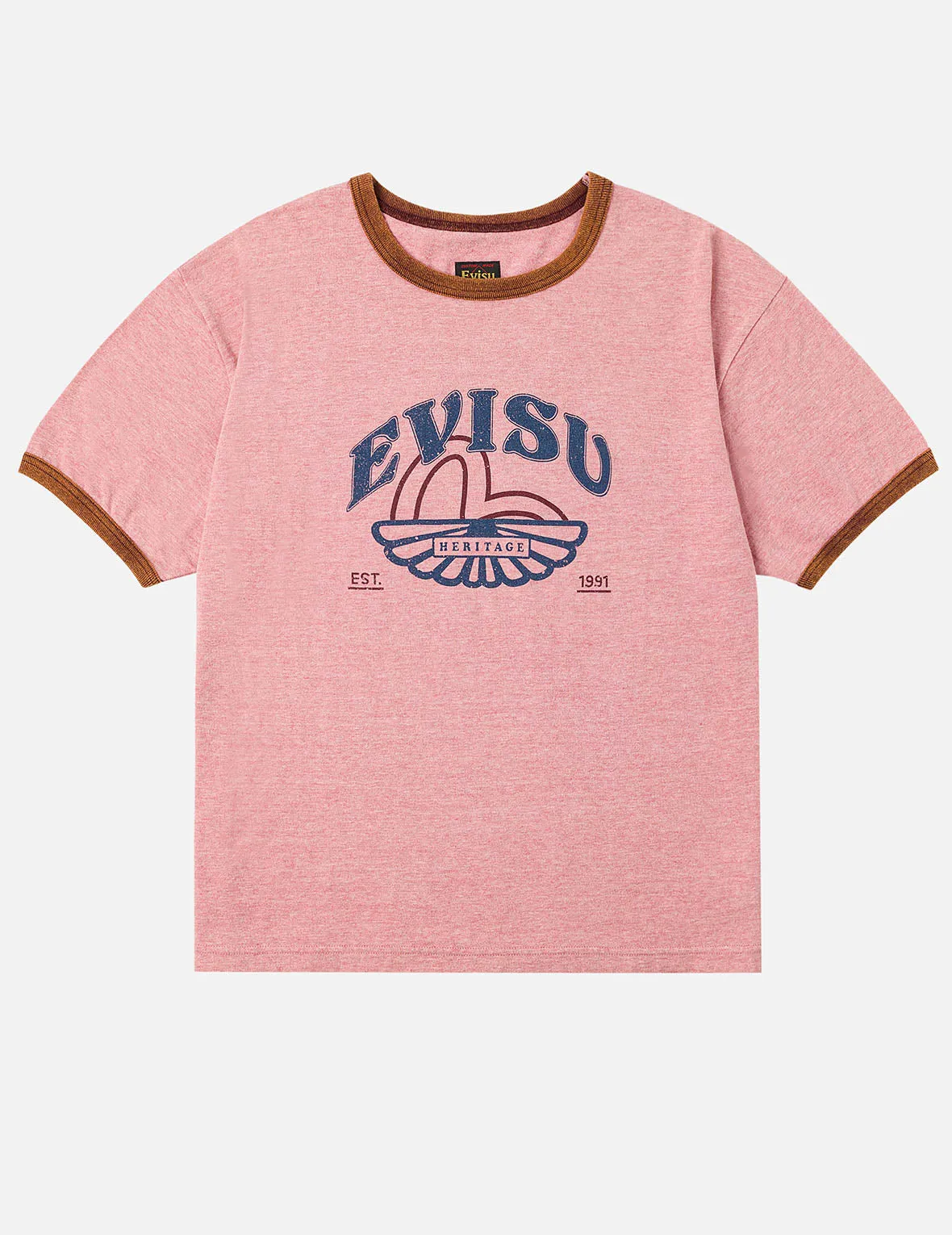 Washed Seagull and Logo Print Regular Fit Ringer T-shirt sold by Evisu product image thumbnail 2