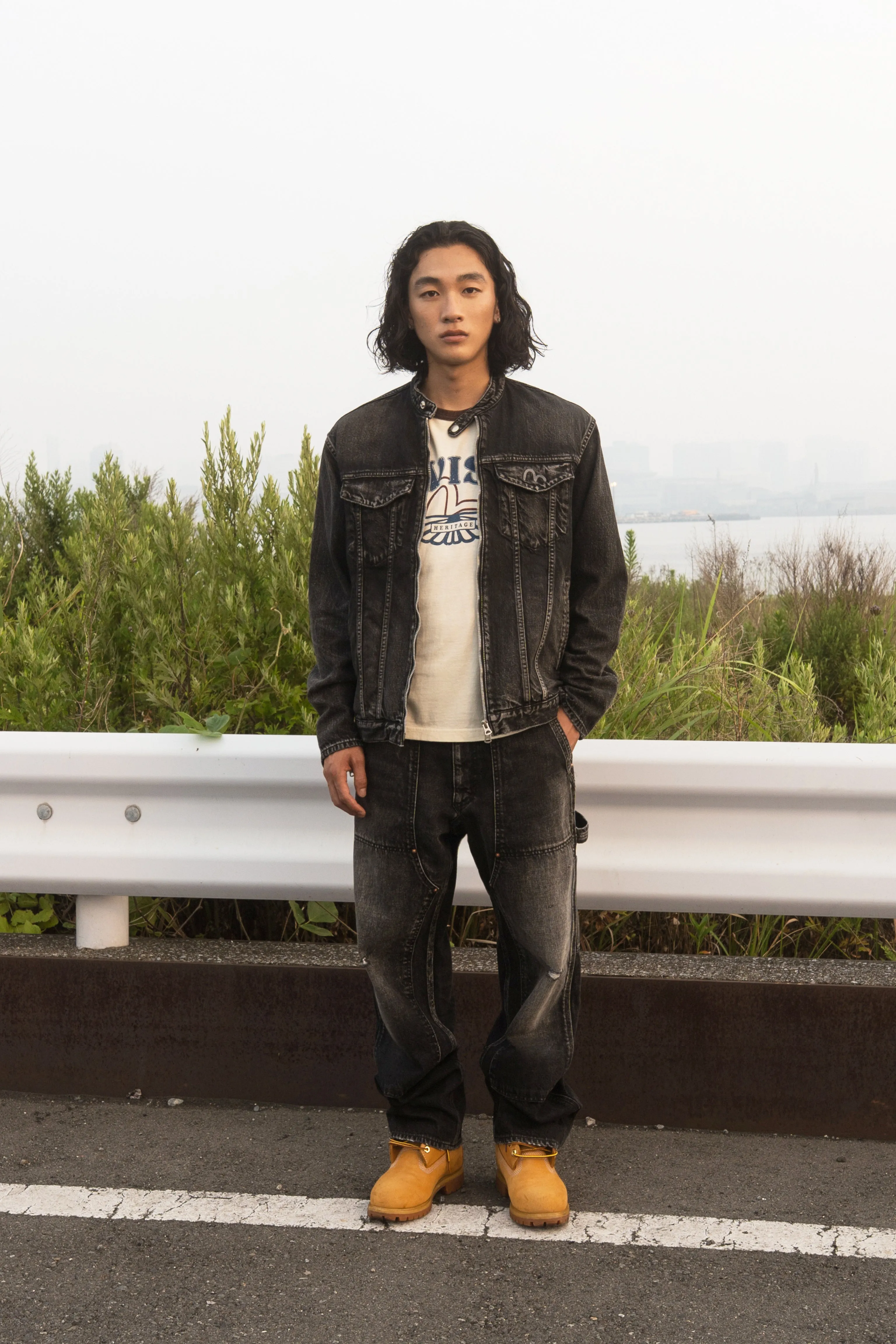 Seagull Embroidery Regular Fit Denim Rider Jacket sold by Evisu product image thumbnail 5