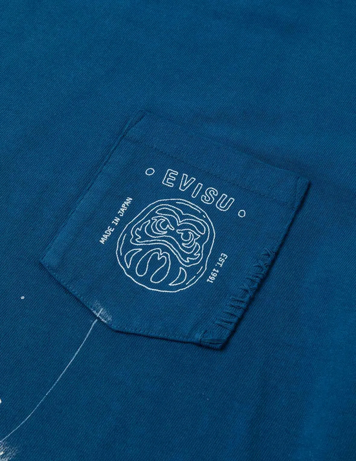Daruma and Logo Embroidery Regular Fit Dip dyeing T-shirt sold by Evisu product image thumbnail 3