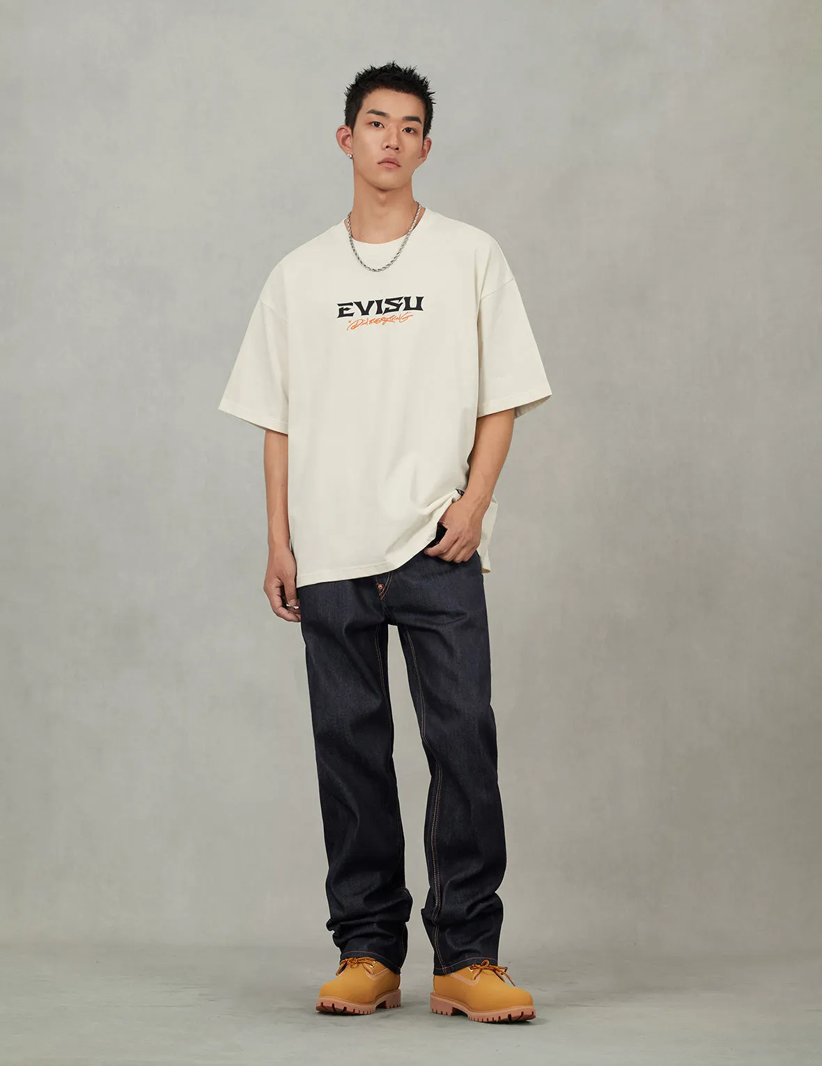 Crane and Logo Print Loose Fit T-shirt sold by Evisu product image thumbnail 5