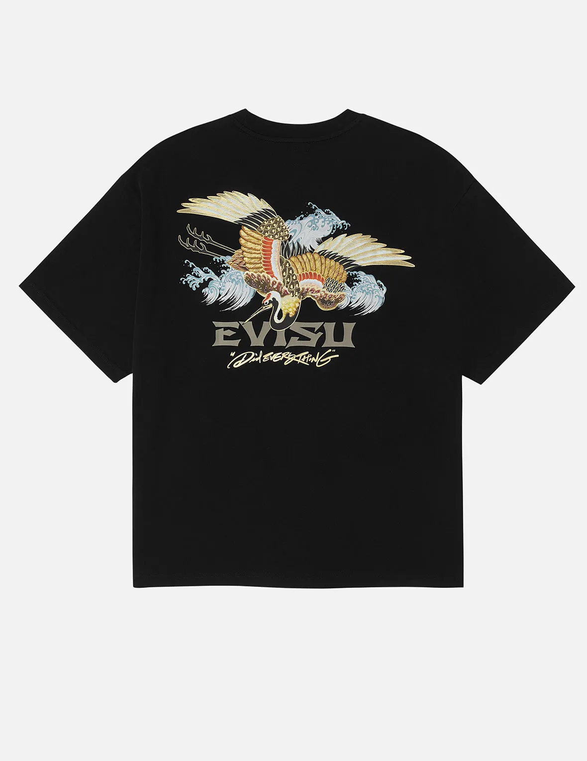 Crane and Logo Print Loose Fit T-shirt sold by Evisu