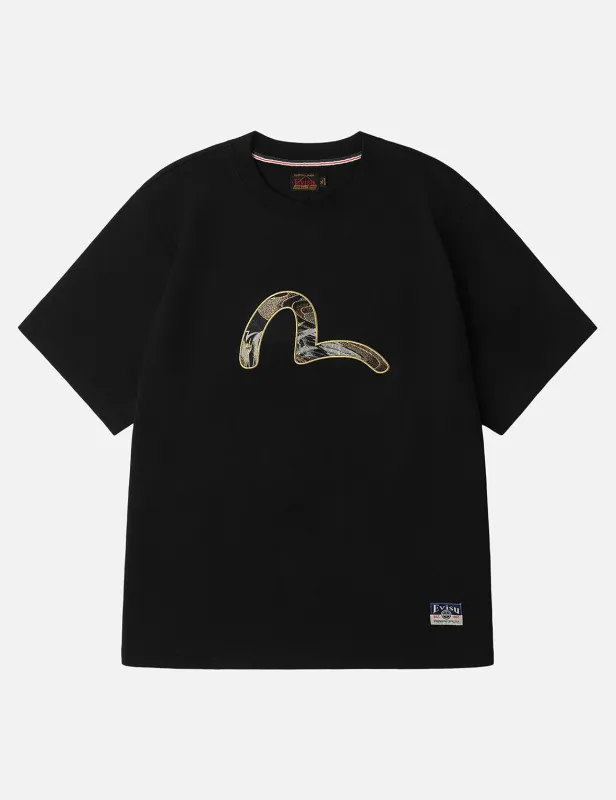 Brocade Seagull Appliqué Regular Fit Short Sleeves T-shirt sold by Evisu