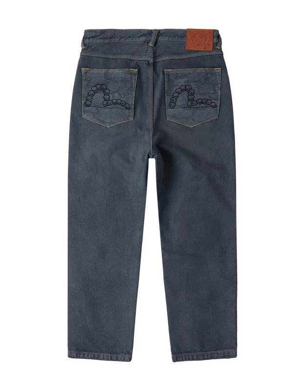 Skull Seagull Print Pockets Fashion Fit Denim Jeans sold by Evisu