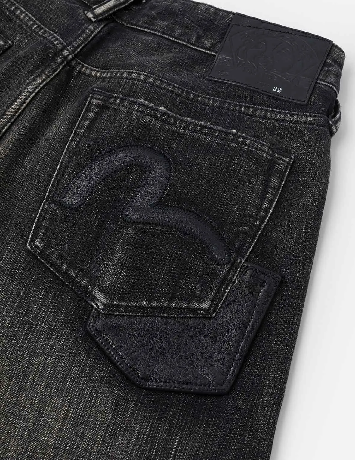 7-Pocket Design Washed Relax Vintage Straight Fit Jeans #2030 sold by Evisu product image thumbnail 3