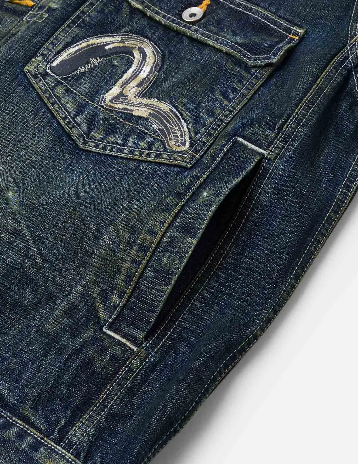 Washed Seagull Embroidery Relax Fit Denim Jacket sold by Evisu product image thumbnail 4