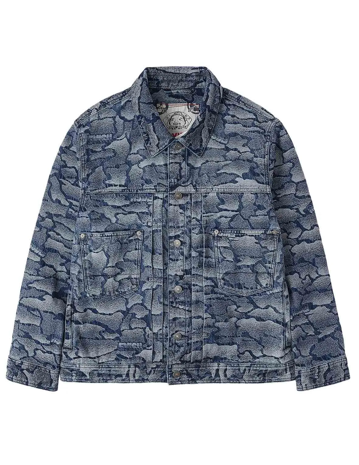 Allover Ishigaki Camouflage Jacquard Regular Fit Denim Jacket sold by Evisu