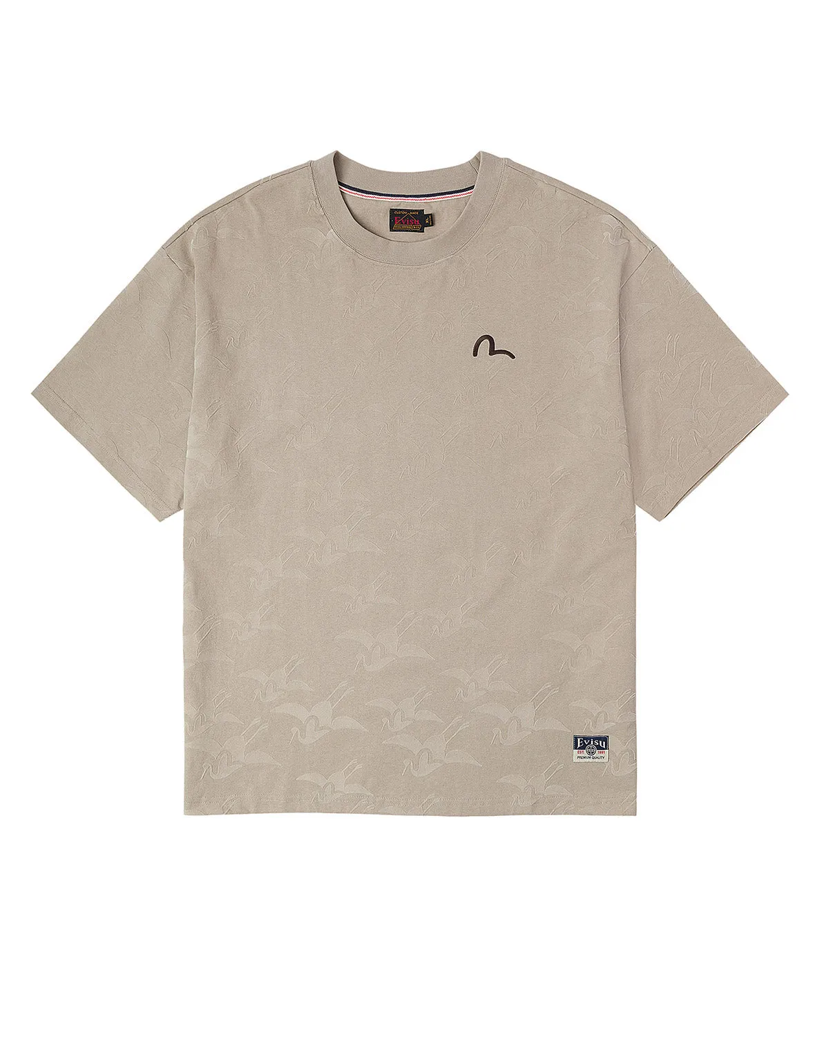Allover Seagull Crane Flocking Print Relax Fit T-shirt sold by Evisu product image thumbnail 2