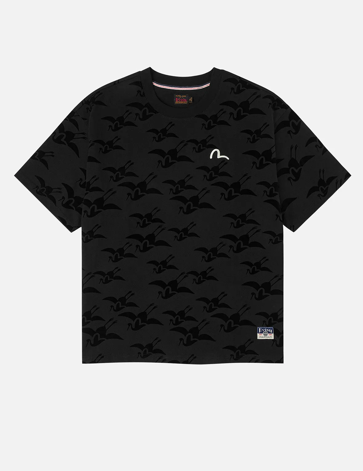 Allover Seagull Crane Flocking Print Relax Fit T-shirt sold by Evisu product image thumbnail 5