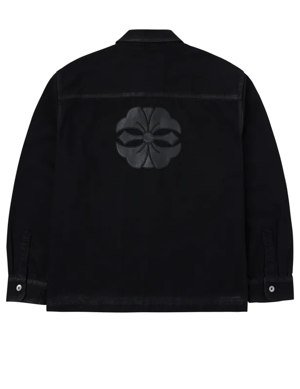 Kamon and Seagull Appliqué Regular Fit Denim Jacket Shirt sold by Evisu