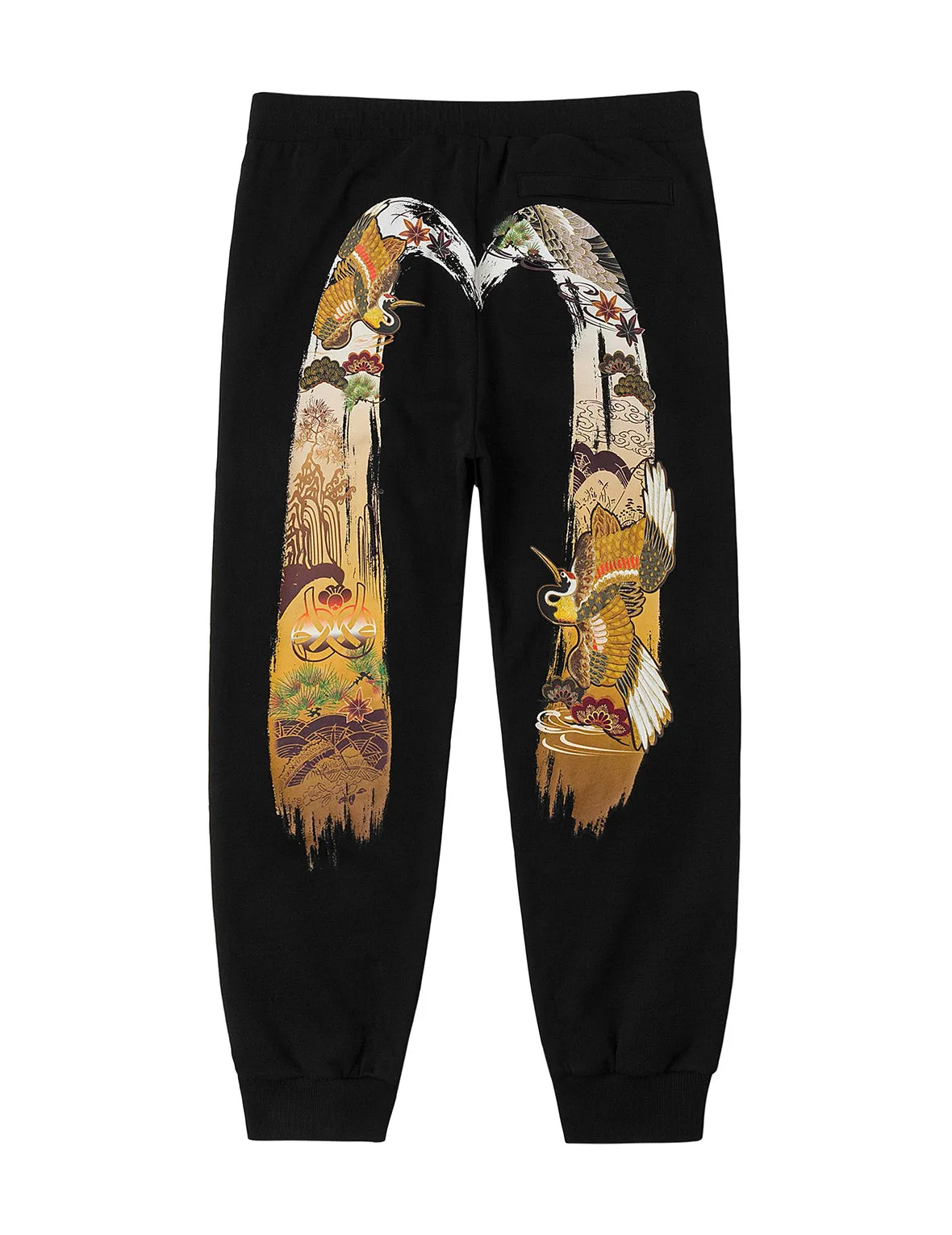 Logo Embroidery and Grateful Crane Daicock Print Regular Fit Sweatpants sold by Evisu