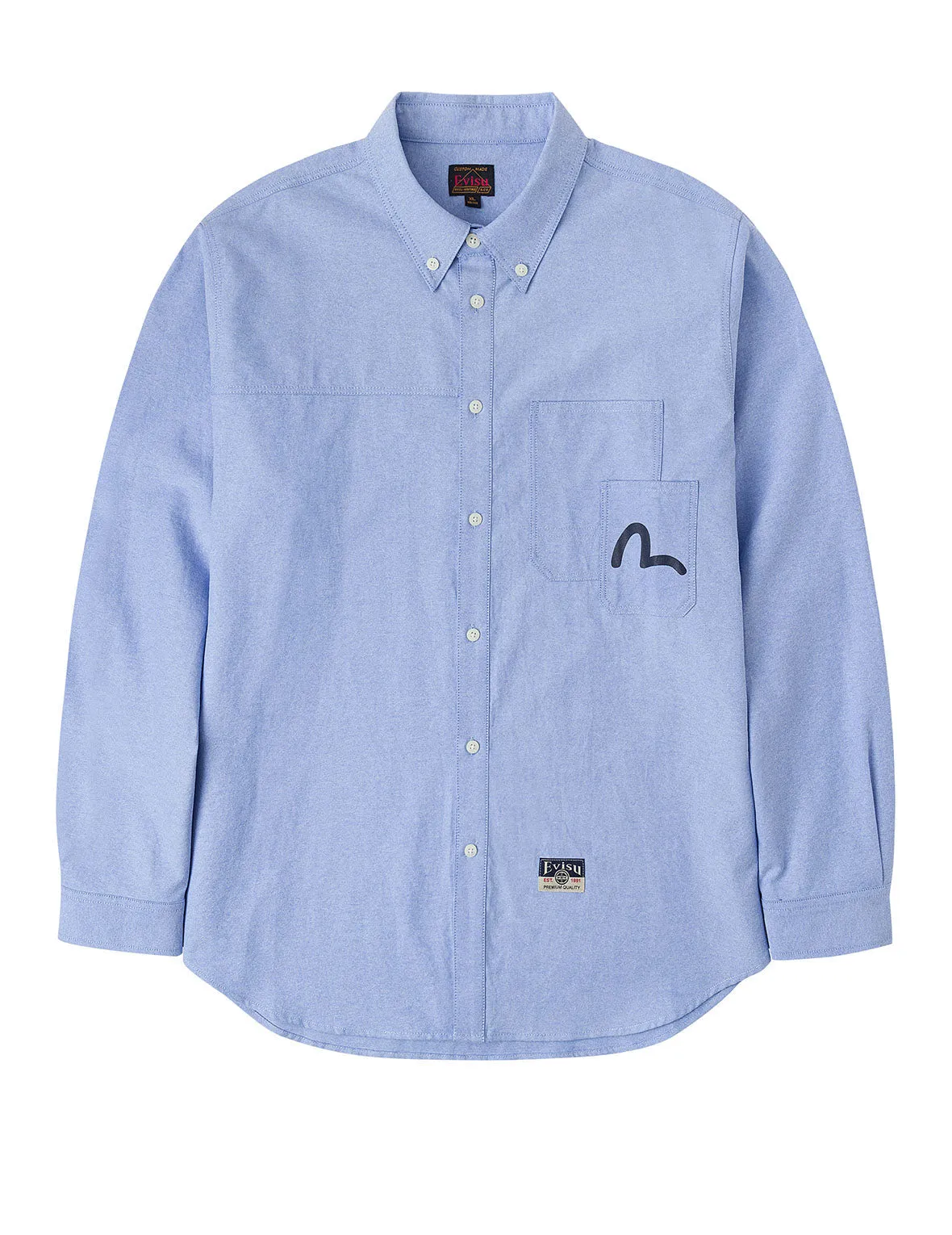 Logo Sashiko and Seagull Print Relax Fit Long-sleeve Shirt sold by Evisu