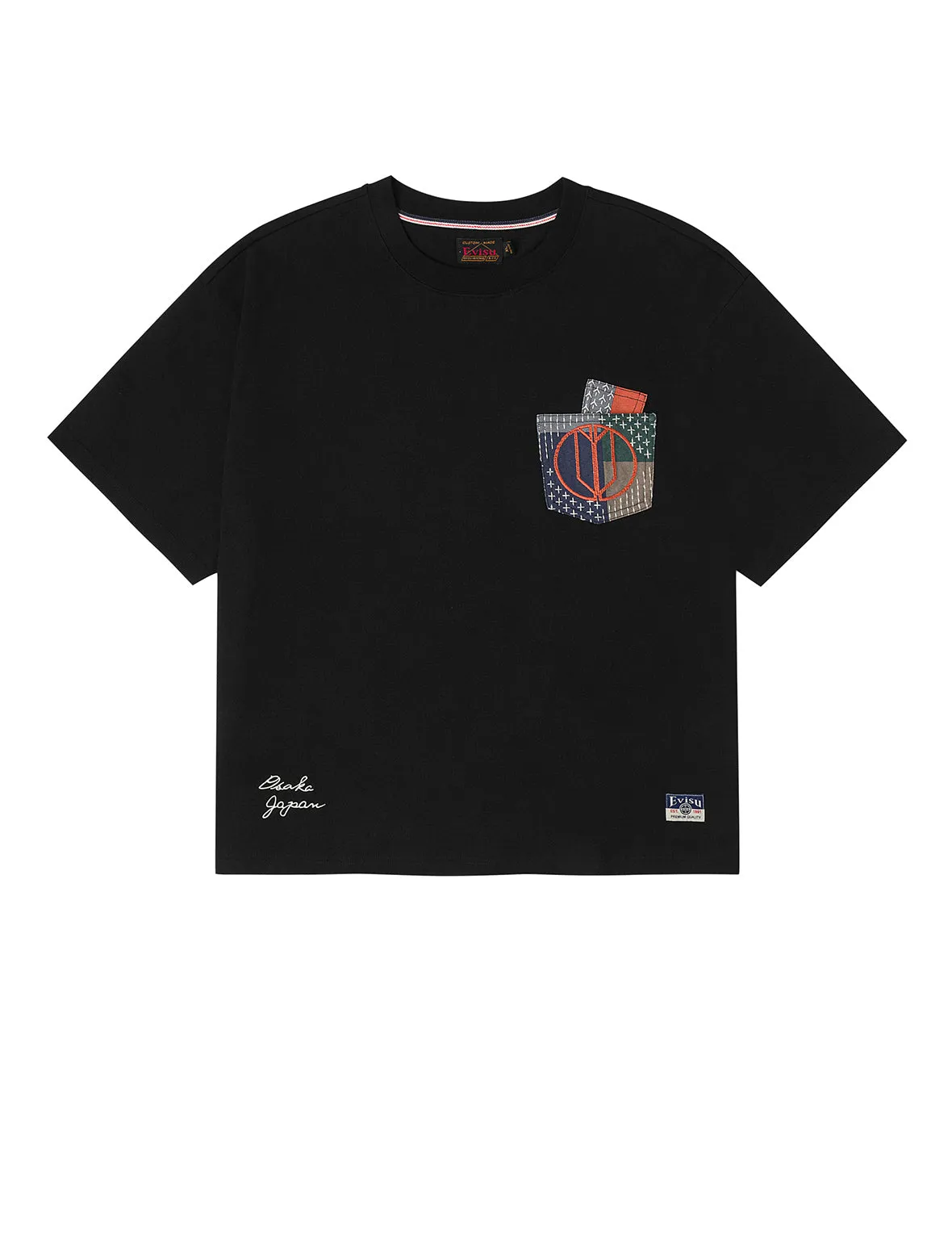 Multi-pocket Color Blocking Sashiko Loose Fit T-shirt sold by Evisu product image thumbnail 3