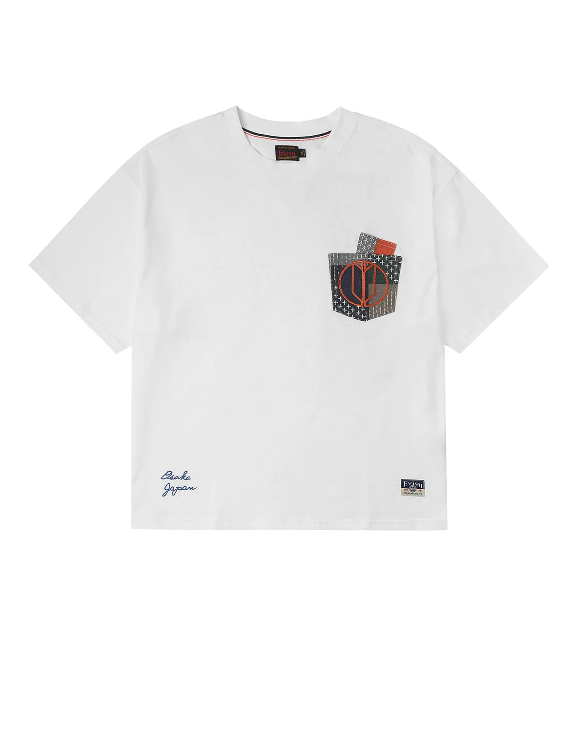 Multi-pocket Color Blocking Sashiko Loose Fit T-shirt sold by Evisu product image thumbnail 4