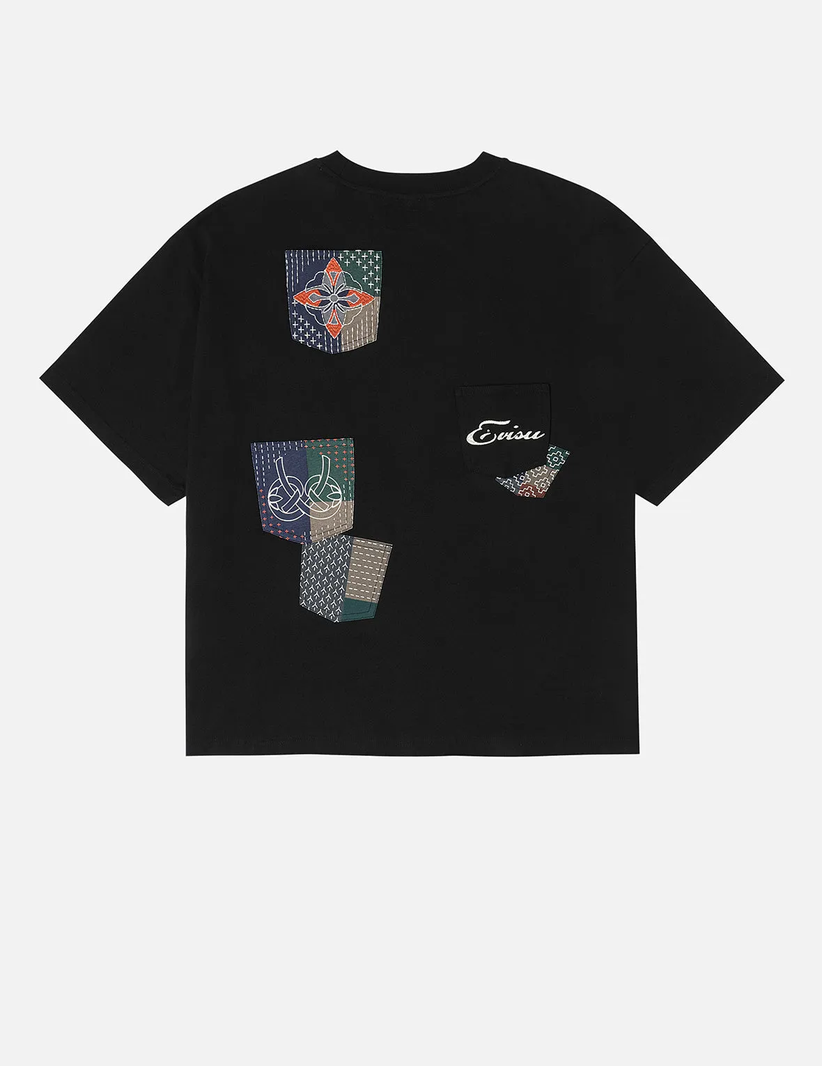 Multi-pocket Color Blocking Sashiko Loose Fit T-shirt sold by Evisu product image thumbnail 5
