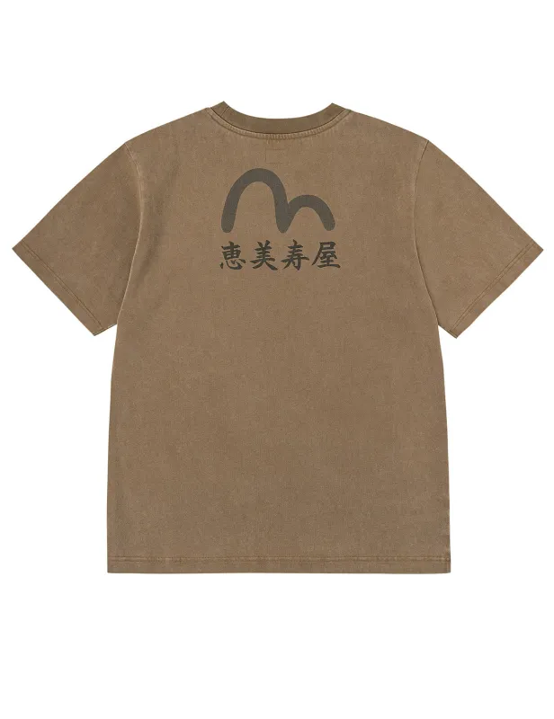 Seagull and "Ebisu" Print Relax Fit T-Shirt sold by Evisu