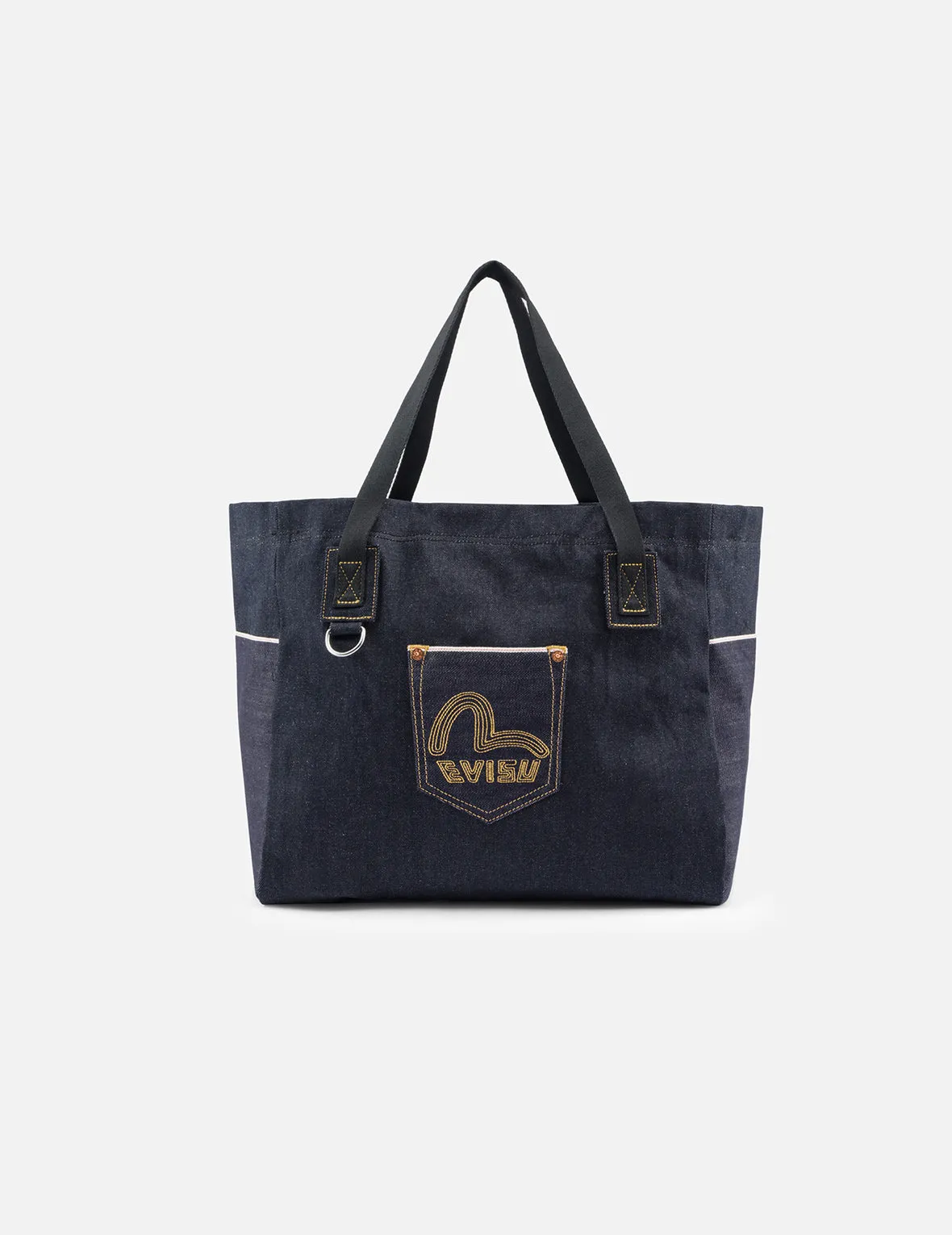Seagull Embroidery Denim Tote Bag sold by Evisu product image thumbnail 3