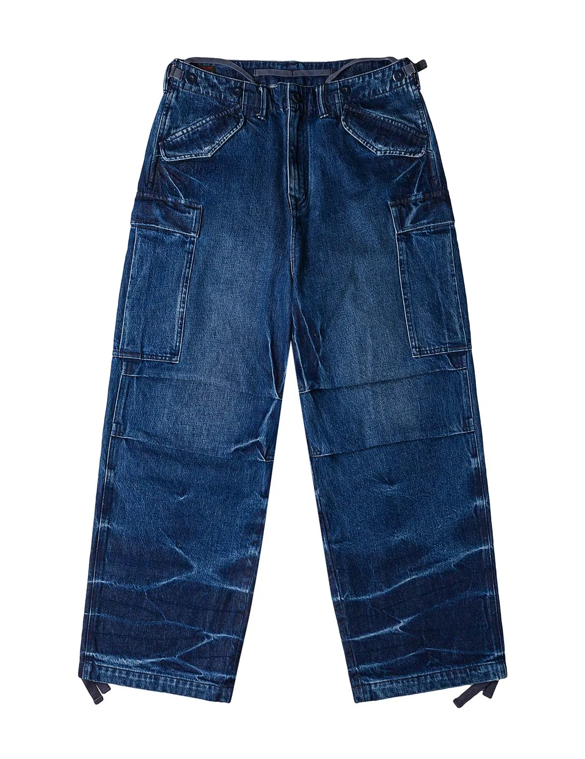 Vintage motorcycle Print Washed Daicock Embroidery Wide-leg Cargo Jeans sold by Evisu product image thumbnail 2