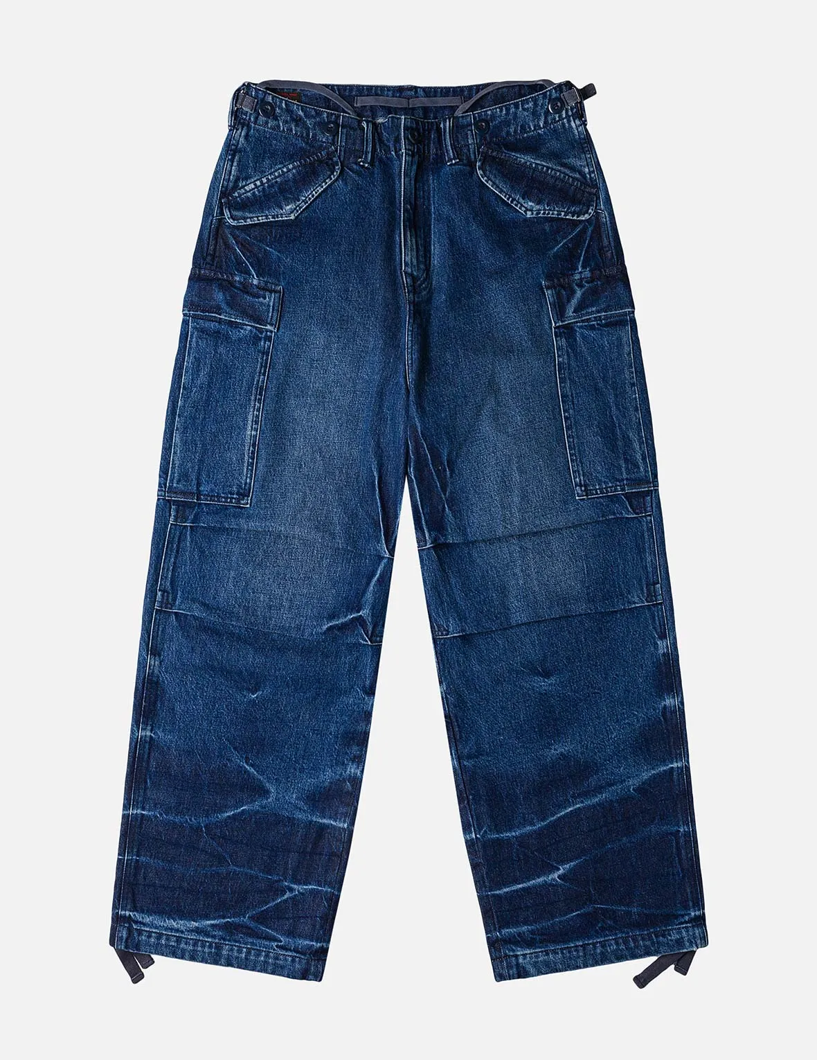 Vintage motorcycle Print Washed Daicock Embroidery Wide-leg Cargo Jeans sold by Evisu product image thumbnail 4