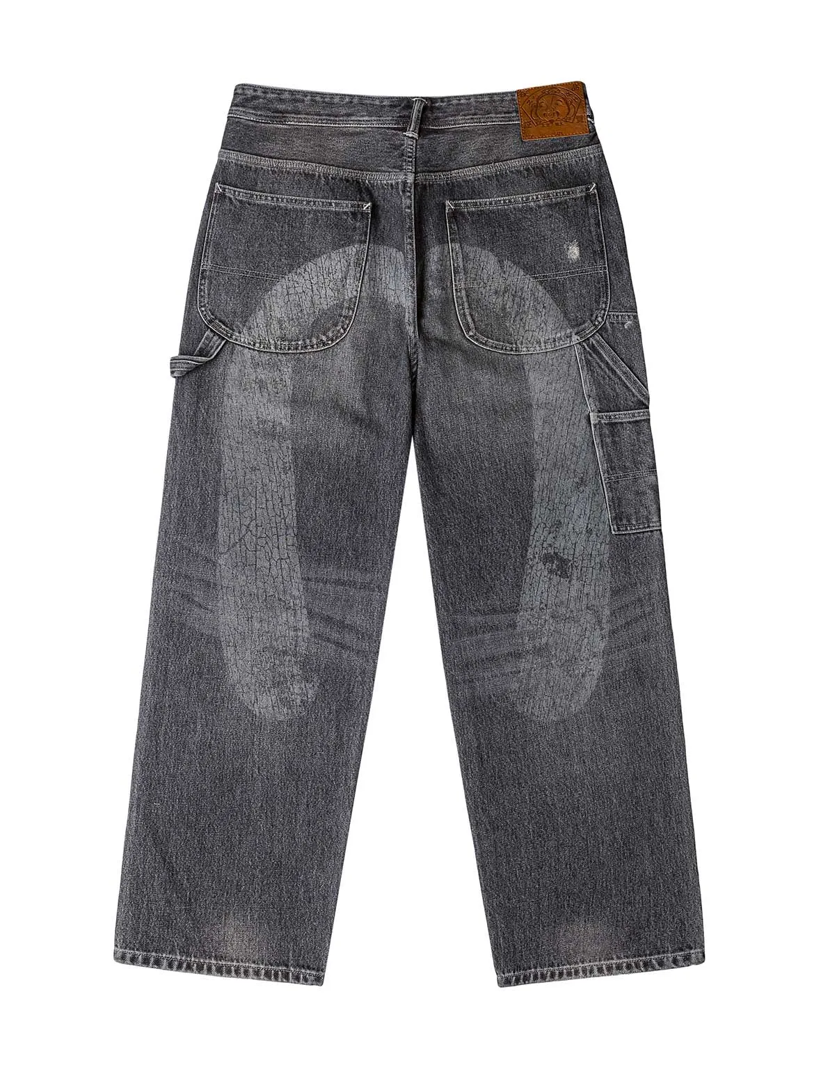 Washed and Distressed Daicock Print Relax Fit Jeans sold by Evisu
