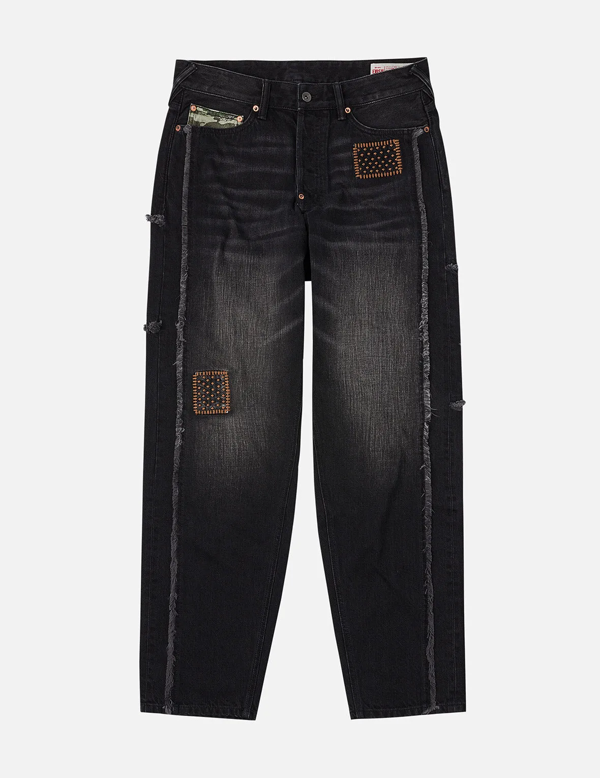Washed Deconstructed Sashiko Relax Straight Fit Jeans #2030 sold by Evisu product image thumbnail 4