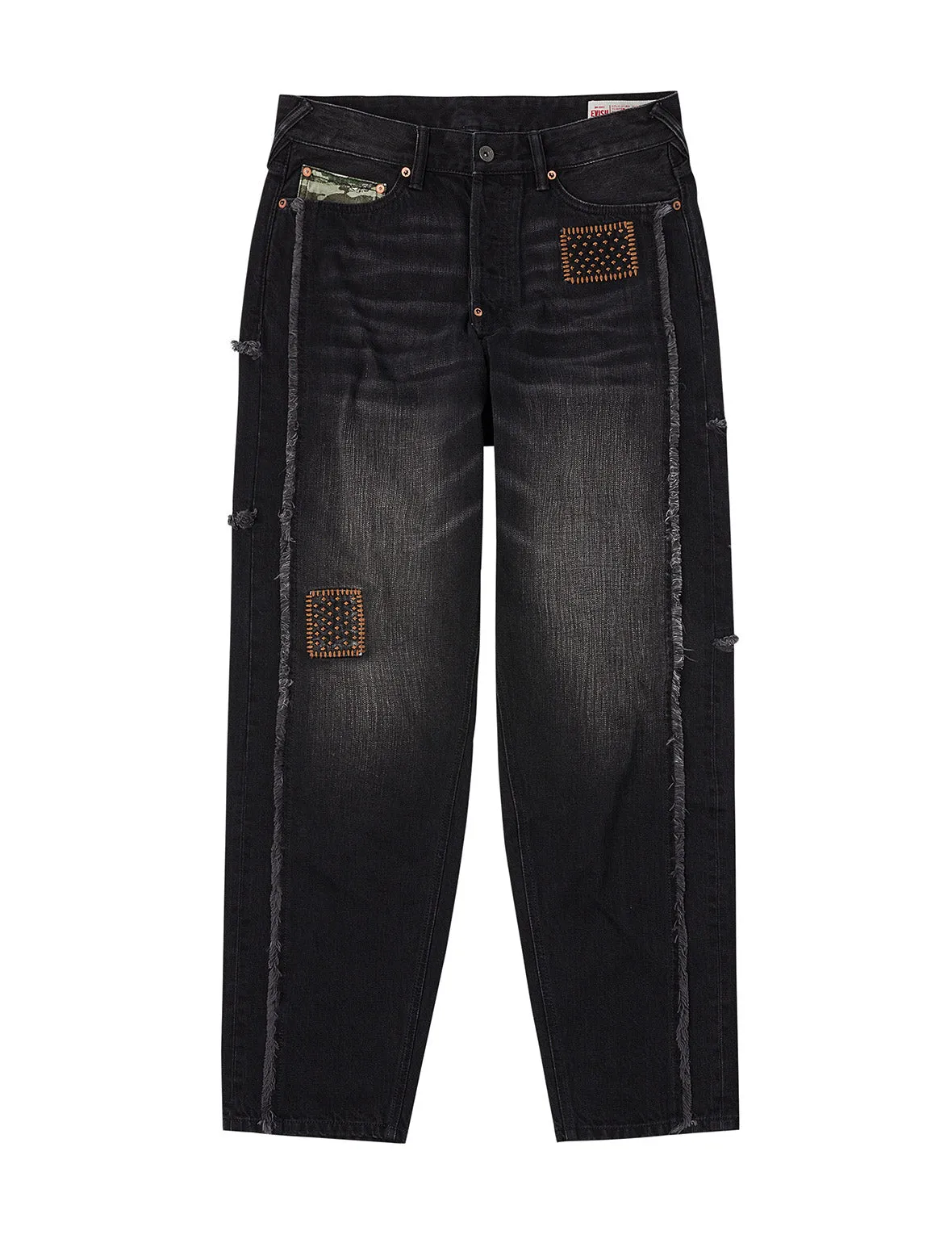 Washed Deconstructed Sashiko Relax Straight Fit Jeans #2030 sold by Evisu product image thumbnail 2