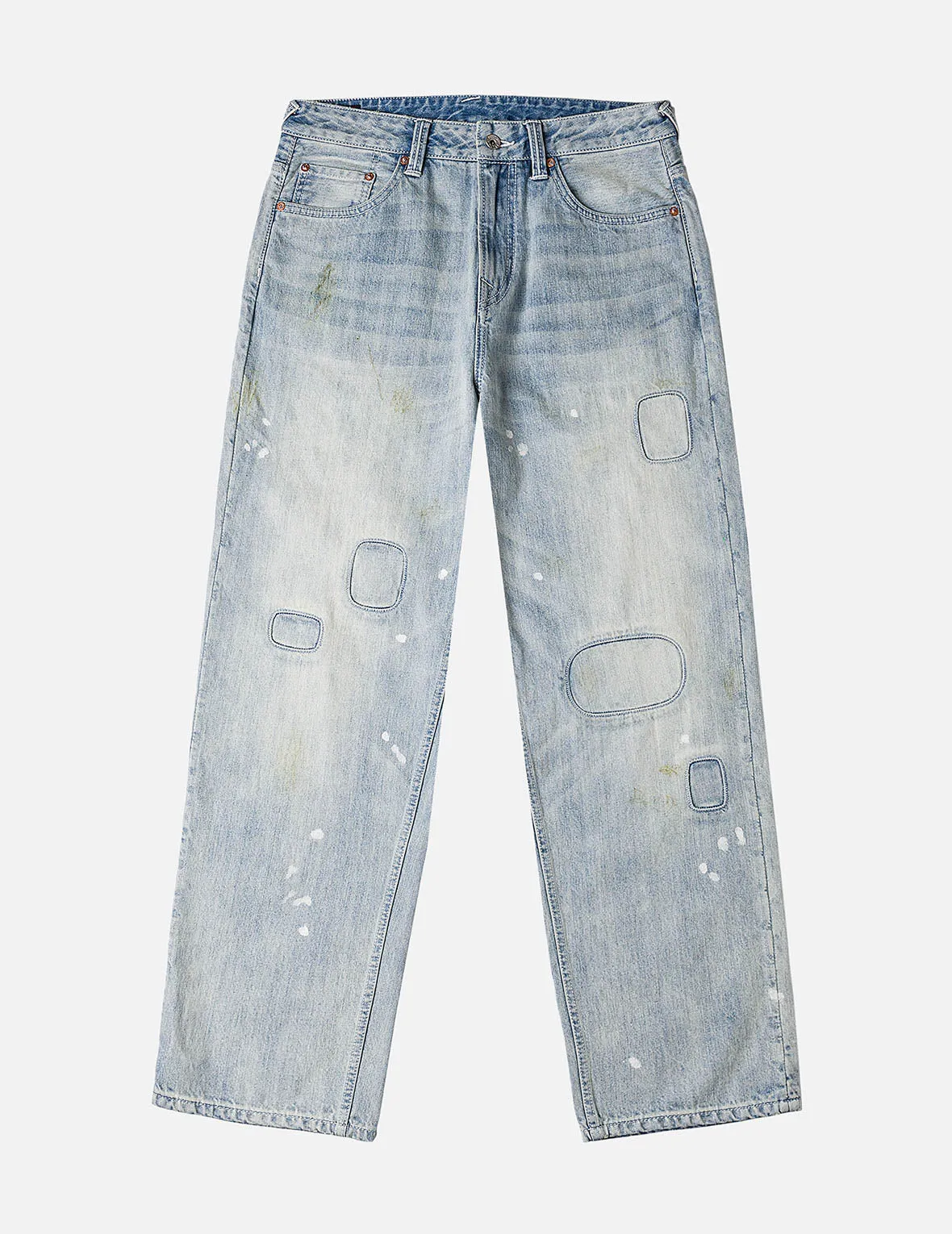 Washed Patchwork and Seagull Print Loose Fit Denim Jeans sold by Evisu product image thumbnail 4