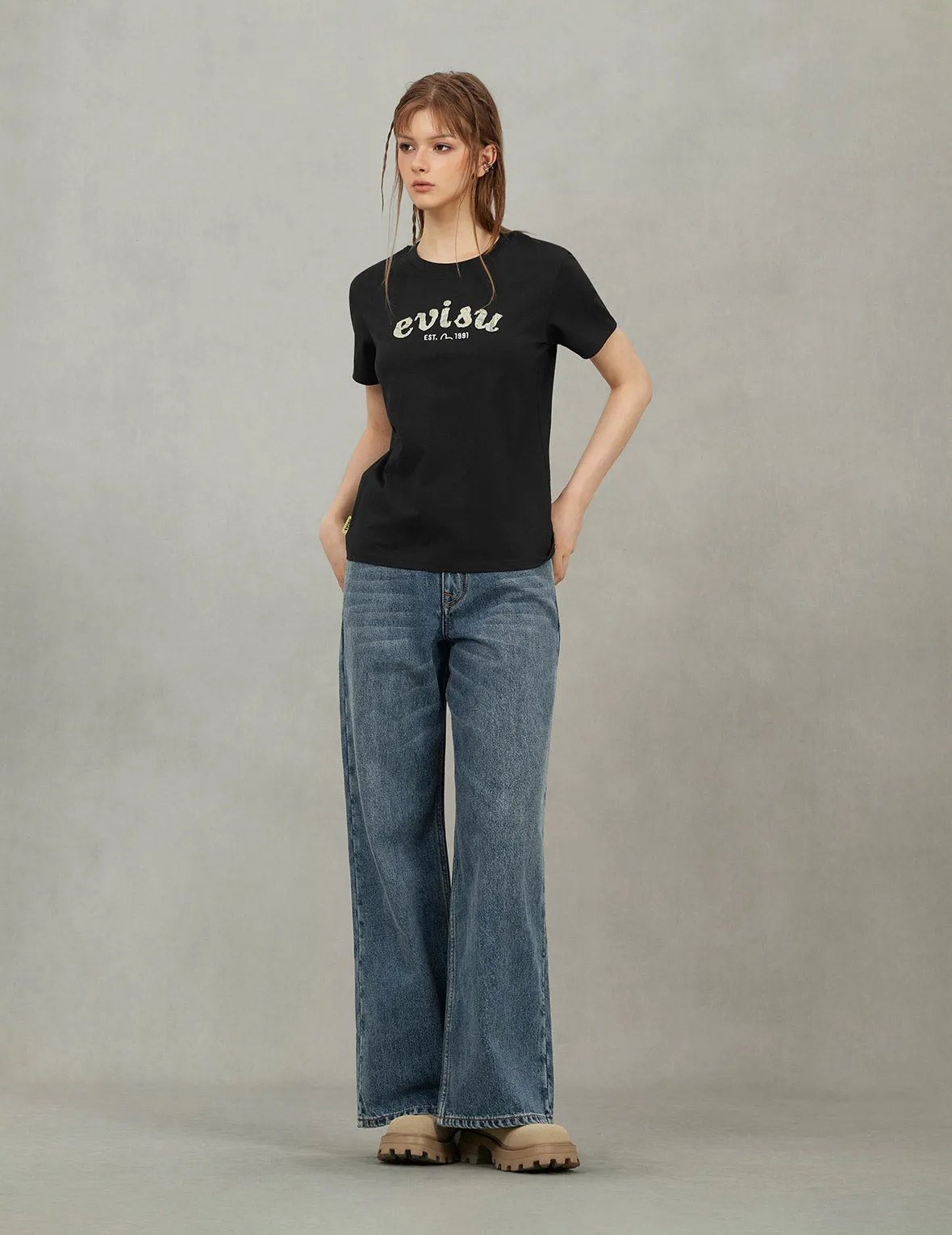 Brocade Logo Appliqué Regular Fit T-Shirt sold by Evisu product image thumbnail 5