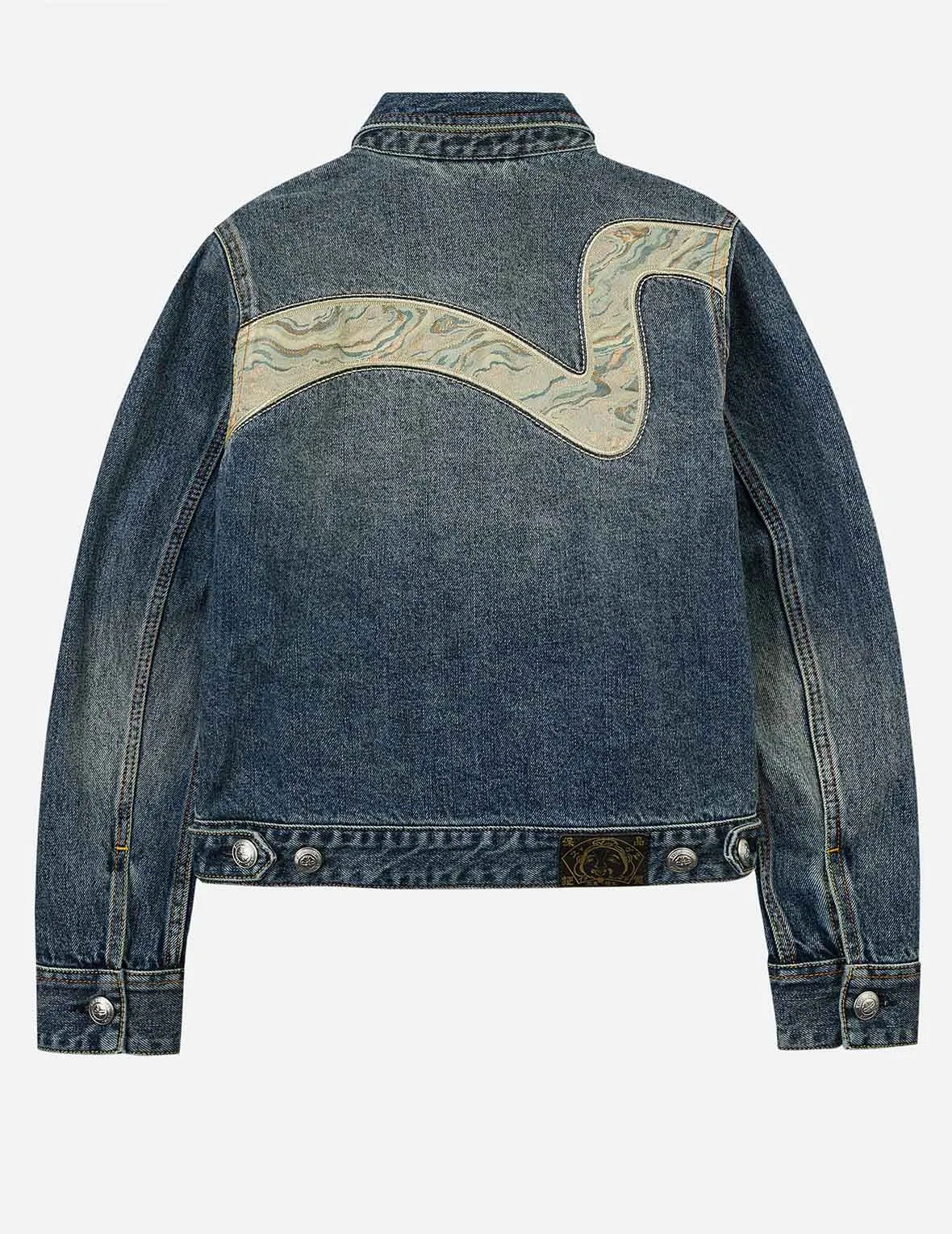Brocade Inserted Daicock Regular Fit Denim Jacket sold by Evisu product image thumbnail 3