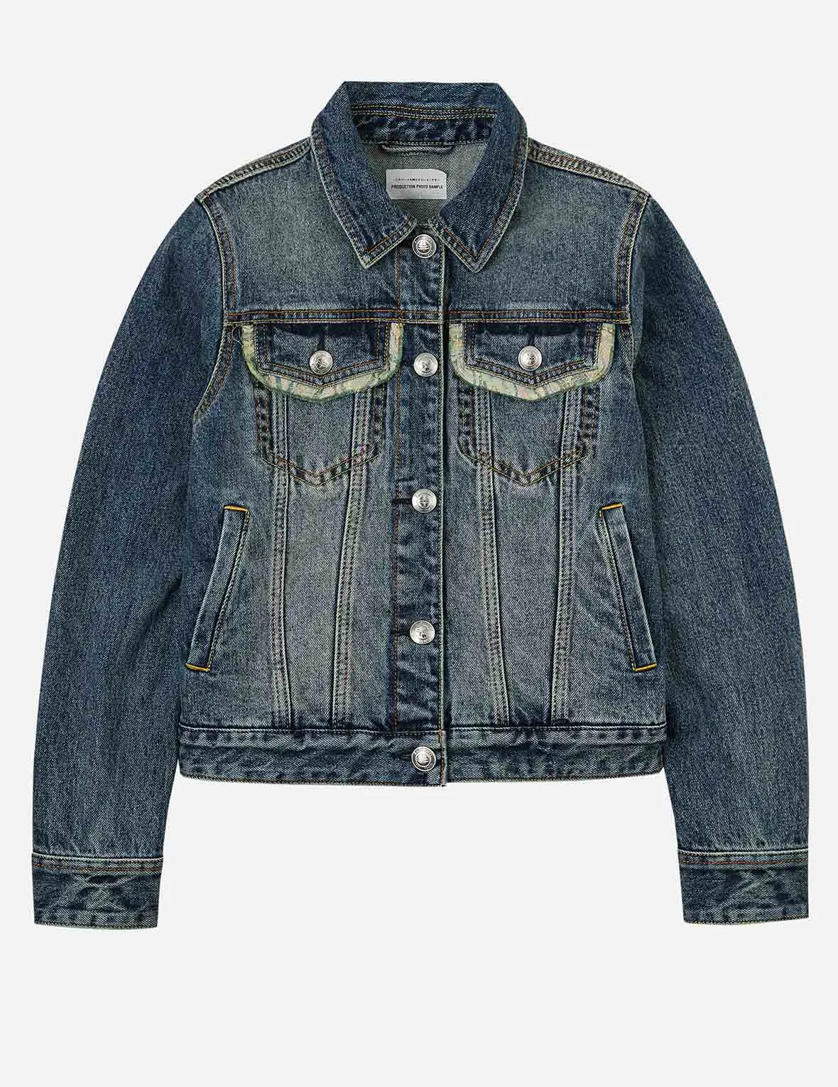 Brocade Inserted Daicock Regular Fit Denim Jacket sold by Evisu product image thumbnail 4