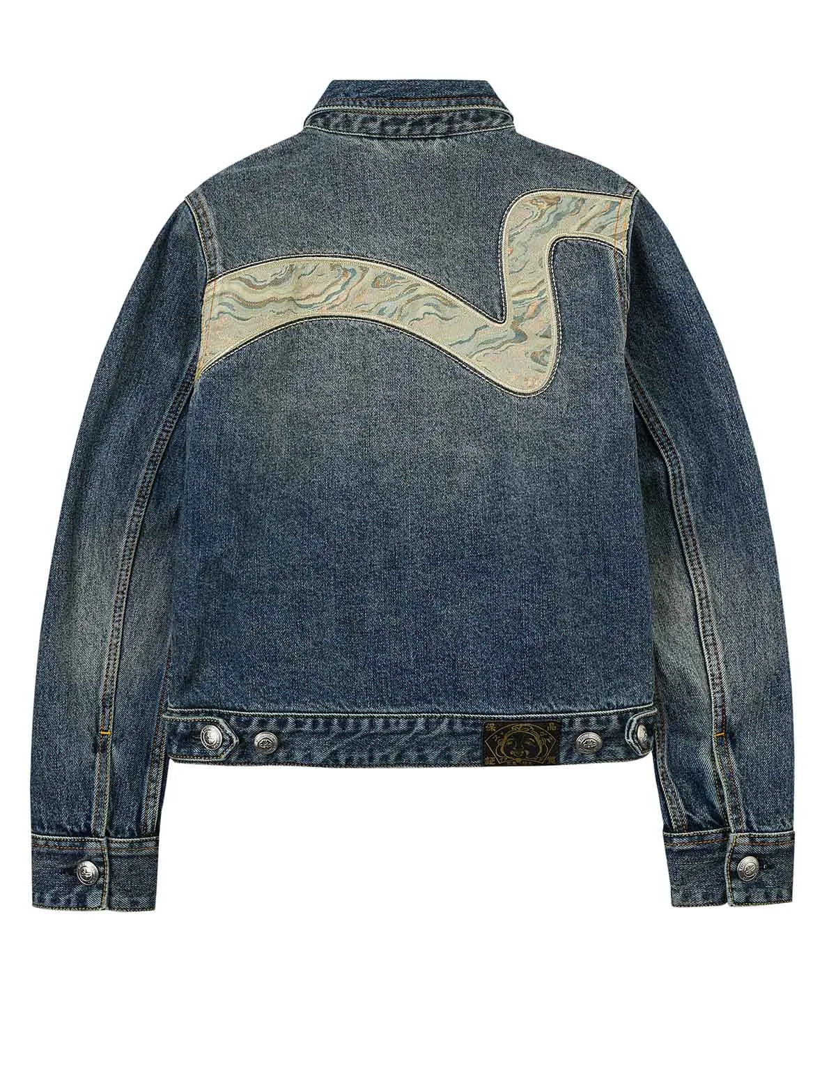 Brocade Inserted Daicock Regular Fit Denim Jacket sold by Evisu