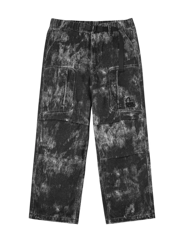 Allover Hand-painted Pattern Print Regular Fit Pants sold by Evisu