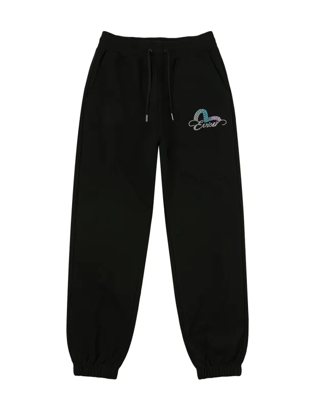 Seagull and Logo Rhinestone Regular Fit Sweatpants sold by Evisu