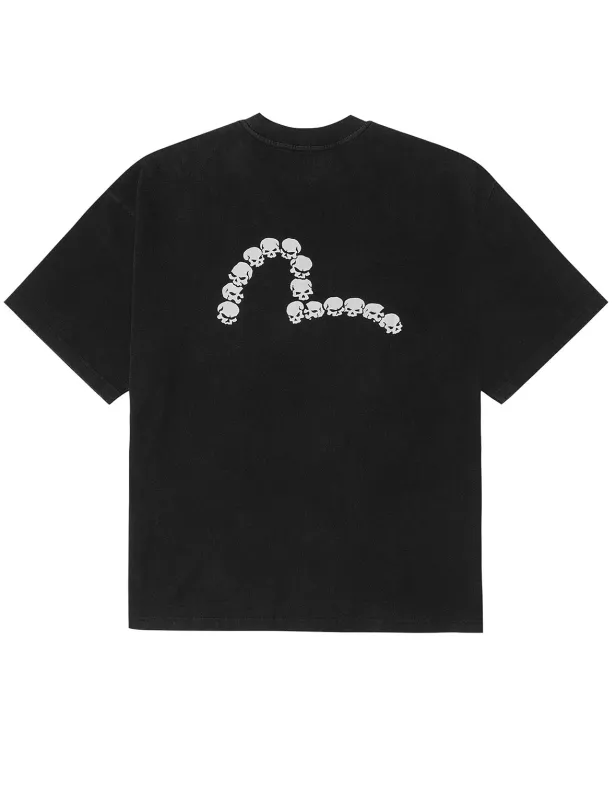 Logo and Skull Seagull Print Oversized T-shirt sold by Evisu