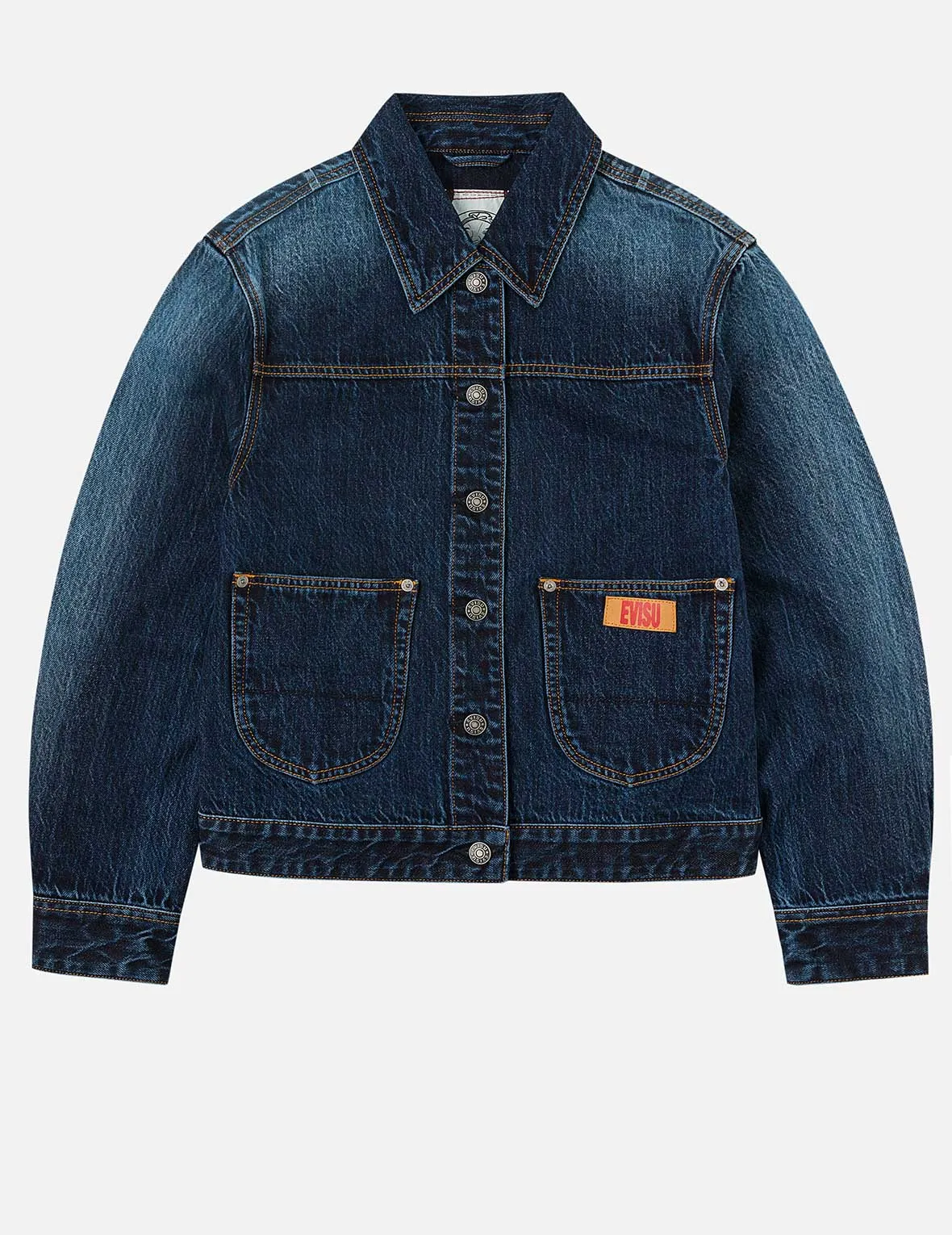 Gradient Print Loose Fit Washed Denim Jacket sold by Evisu product image thumbnail 3
