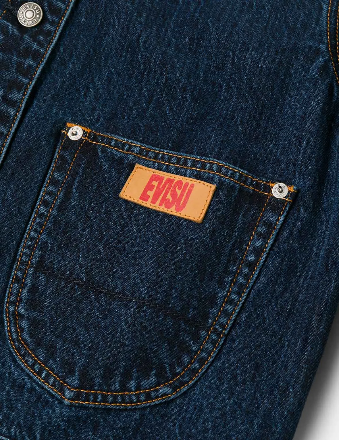 Gradient Print Loose Fit Washed Denim Jacket sold by Evisu product image thumbnail 5