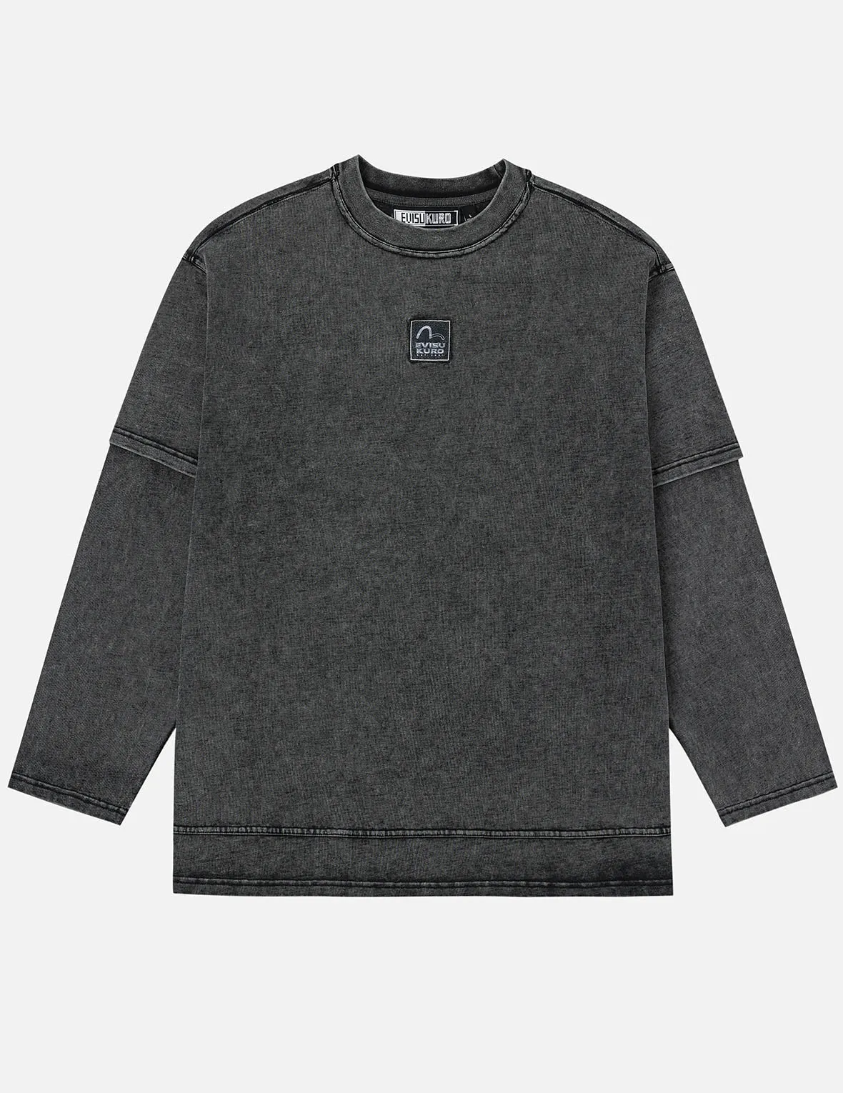 EVISUKURO Label and Seagull Print Oversized 2-in-1 long-sleeve T-shirt sold by Evisu product image thumbnail 3