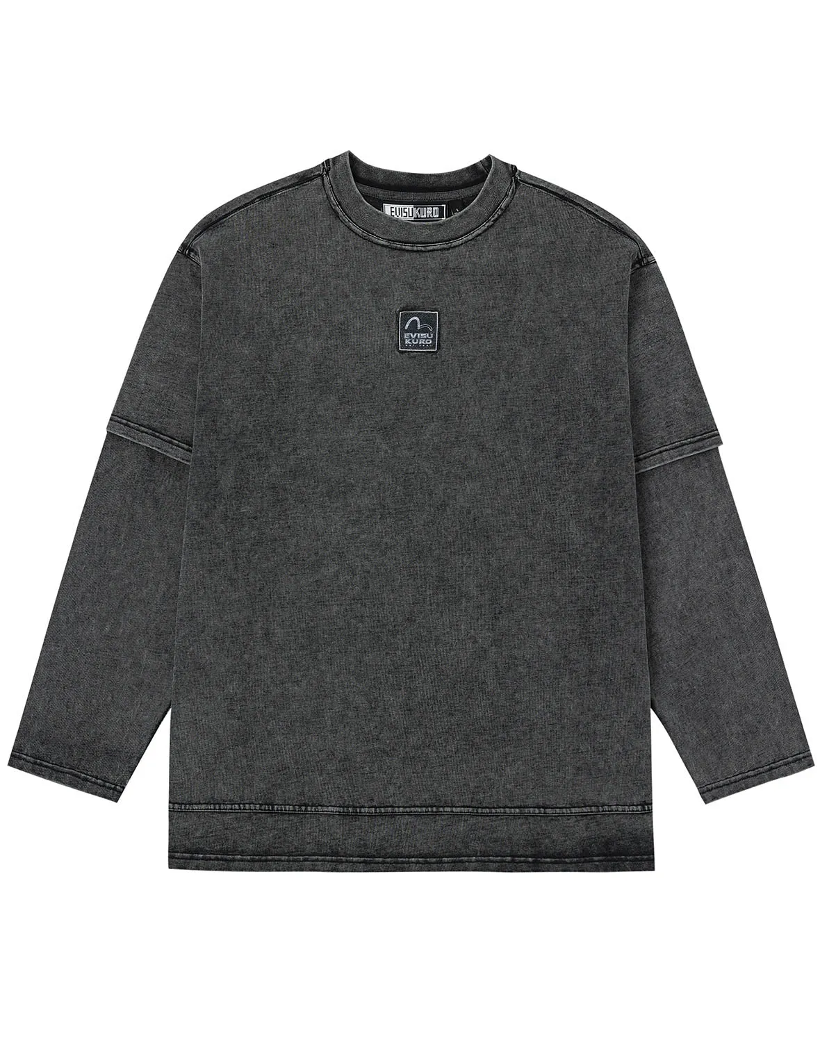 EVISUKURO Label and Seagull Print Oversized 2-in-1 long-sleeve T-shirt sold by Evisu