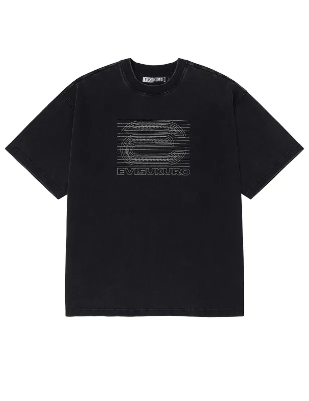 EVISUKURO E Logo Glow-in-the-dark Embroidery Loose Fit T-shirt sold by Evisu