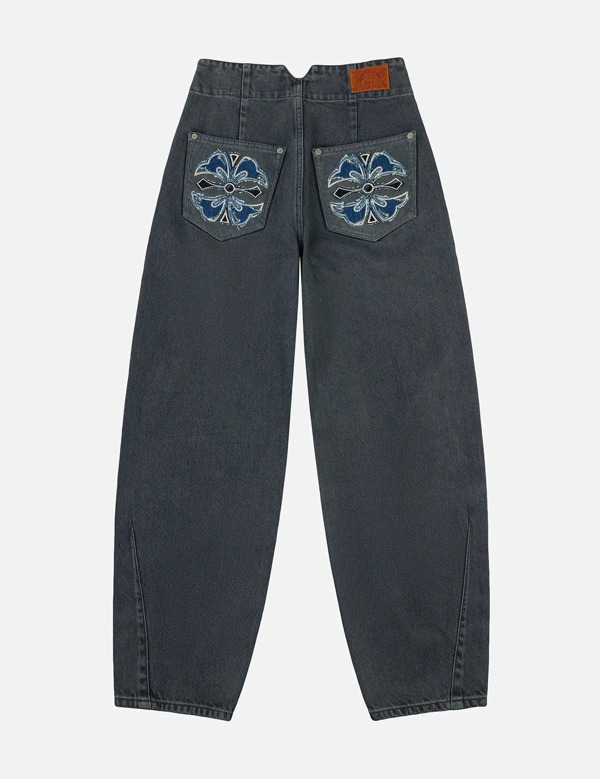 Distressed Kamon Appliqué Embroidery Balloon Fit Jeans sold by Evisu product image thumbnail 3