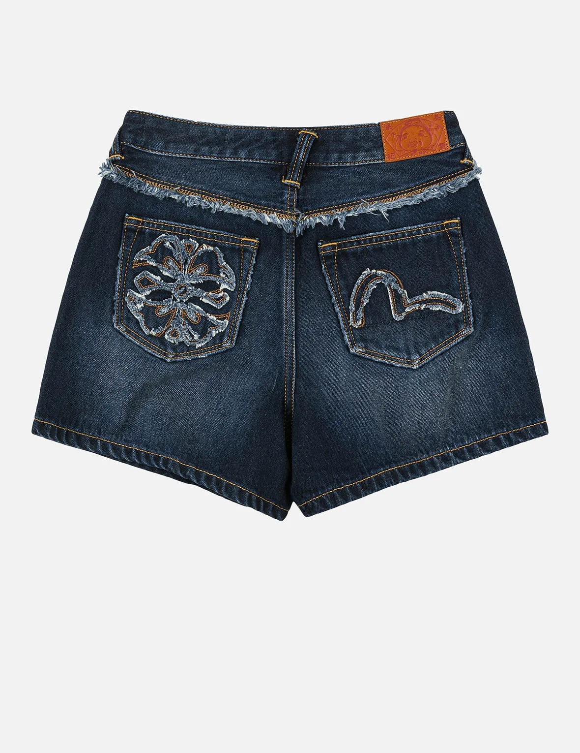 Distressed Kamon and Seagull Appliqué Embroidery Fashion Fit Denim Shorts sold by Evisu product image thumbnail 3